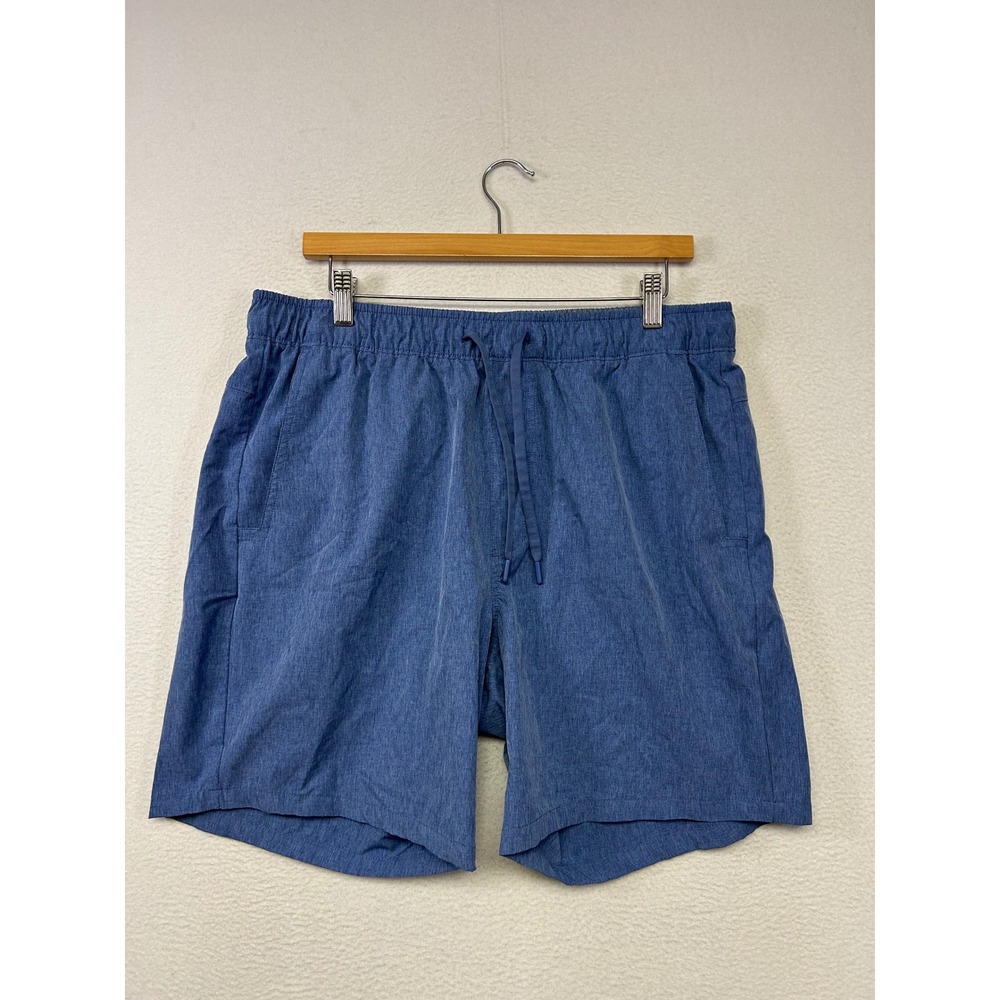 Gorpcore Hiking Eddie Bauer Mens XL Blue Heathered Active Drawstring Shorts